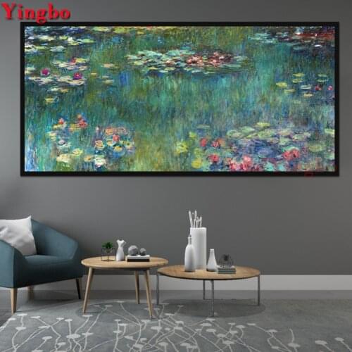 DIY 5D Diamond Painting Claude Monet Water Lilies Embroidery full Square/Round Drill Diamond Mosaic Large Size Wall Art Pictures