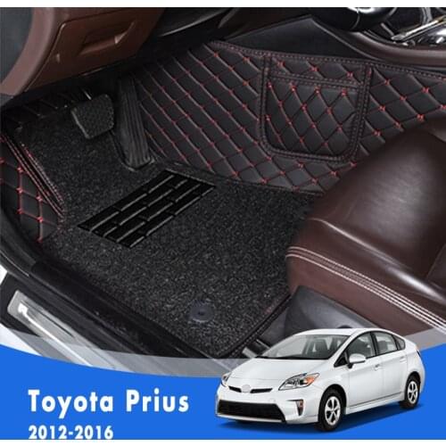 For Toyota Prius 2016 2015 2014 2013 2012 Luxury Double Layer Wire Loop Car Floor Mats Carpets Auto Accessories Custom Rugs