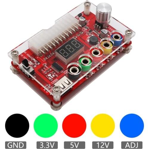Brand New ATX Power Supply Breakout Board and Acrylic Case Kit Support PSU 24Pin PSU 20 Pin