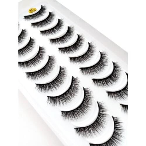 HBZGTLAD 10pairs 3D Mink Lashes Natural Long False Eyelashes Dramatic Volume Fake Lashes Makeup Eyelash Extension Silk Eyelashes