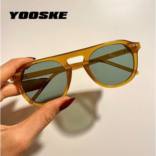 YOOSKE Brand Round Sunglasses Women Men 2021 Jelly Color Sun Glasses Ladies Vintage Steampunk Sunglass Travel Eyewear UV400