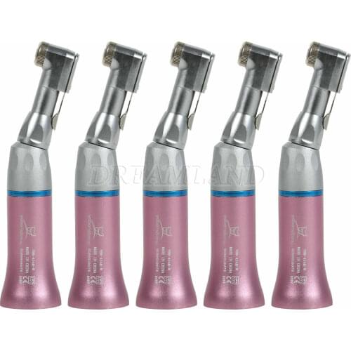 5PCS Dental Slow Low Speed Contra Angle Handpiece Latch E-type NSK Style Pink Color