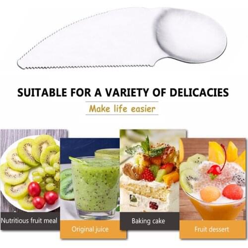 Stainless Steel Kiwi Serrated Cutter Peeling Scoop Fruit Meat Cutter Tool for Kitchen Supplie Fruit Vegetable Tools Kitchen Tool