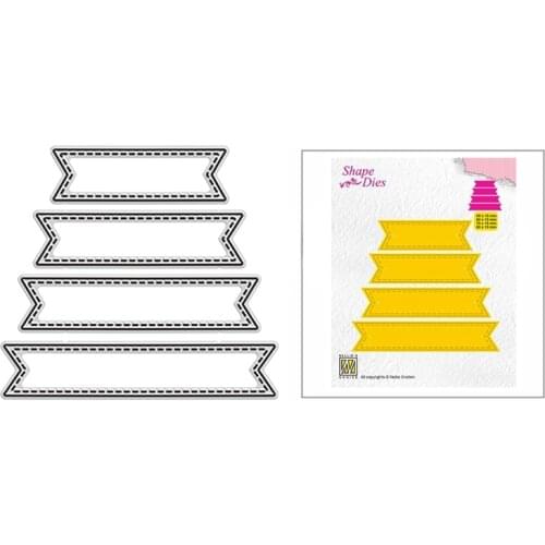 2021 New Fishtail Label Banners Metal Cutting Dies for DIY Scrapbooking Decor and Card Making Paper Craft Embossing No Stamps