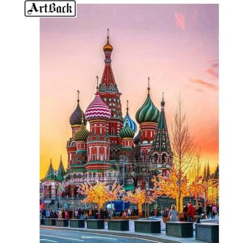 New Arrival 5D Diamond Painting Kremlin Full Square Drill Rhinestone 3d Diamond Embroidery Mosaic Art Home Decor