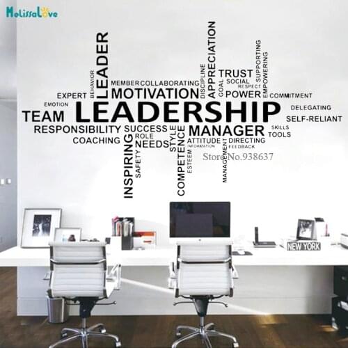 Company department Office Decoration Leadership Word Design Decal Team Leader Trust Keywords Removable Vinyl Wall Stickers BB454