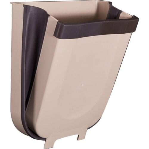 Plastic Kitchen Trash Can Creative Wall Mounted Folding Small Car Trash Can Waste Sorting Retractable Lixeira Waste Bin AF50WC