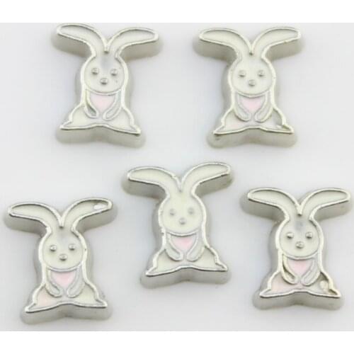 Rabbit Floating Charms For Floating Glass Locket Pendant 20pcs