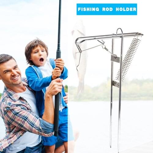 Adjustable Automatic Spring Fishing Rod Holder High Quality Metal Sea Rod Bracket Rod Lifter Frame Ground-inserting Fishing Gear