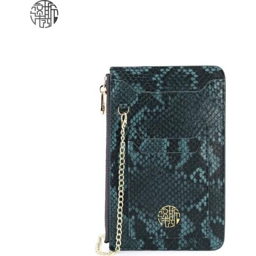 Zenos Luxury Snake Skin Cell Phone Crossbody Chain Bags Mini Wallet Case Fashion Card Holder bags