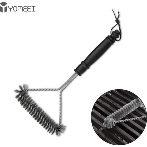 YOMEEI BBQ Brush Stainless Steel Barbecue Grill Cleaning Brush Wire Cleaner Outdoor Kitchen Clean Tool Accessories With Handle