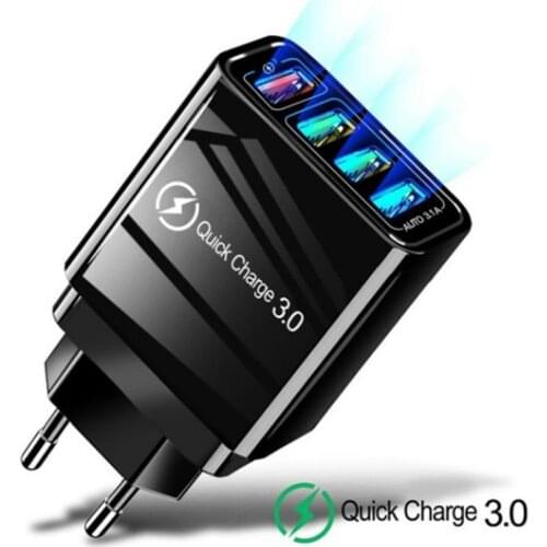 Quick Charger 3.0 USB Charger for Samsung A50 A51 iPhone 7 8 Xiaomi mi9 Tablet QC 3.0 Fast Wall Charger US EU UK Plug Adapter