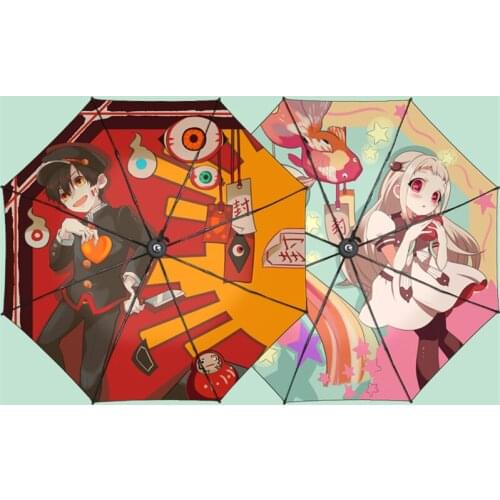 1pcs Cute Anime Cartoon Toilet-bound Hanako-kun Printed Sun Rain Folding Umbrella Sunshade Cosplay Prop Decor Boy Girl Gift