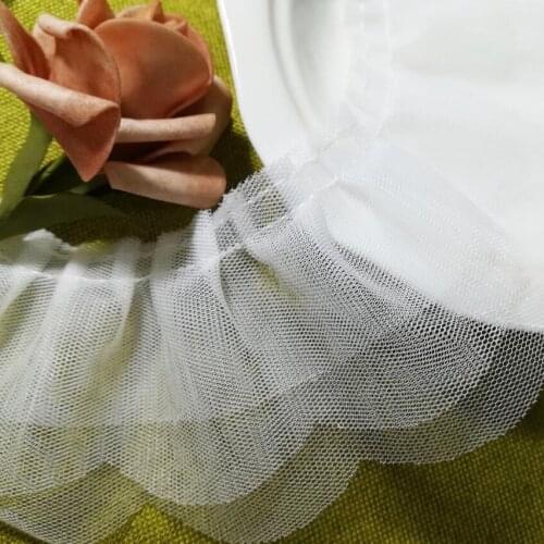 1Yard Mesh Lace Guipure Petal Lace Flower Trim 6.5cm Diy White Lace Ribbon Fabric Sewing Dress Wedding Decor Clothes Crafts PE18