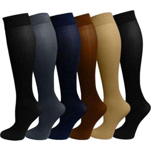 1 Pair Antifatigue Unisex Compression Socks Flight Travel Anti-Fatigue Knee High Stockings Magic Sock Womens Mens Meias Socks