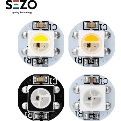 10~200pcs WS2812B RGB LED Chip with Heatsink Board 10mm*3mm Black/White PCB SK6812 5050 SMD LED RGBW RGBWW LED Strip DC5V