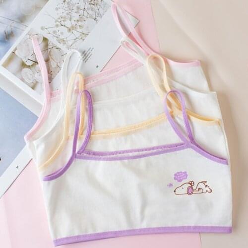 10pcs/Lot Childrens Breast Care Girl Bra 6-12 Years Hipster Cotton Teens Teenage Underwear Summer Kids Vest