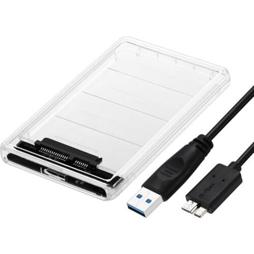 2.5 inch Transparent HDD SSD Case SATA III to USB 3.0 Hard Drive Disk Enclosure Support 2TB Mobile External HDD for Laptop PC