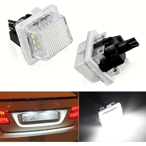 2Pcs LED License Plate lights bulb White No Hyper Flash 12V For Mercedes-Benz W204 W204 5D W212 W216 W221 CanBus No Error