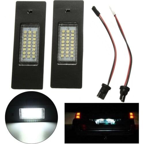 2x Car LED License Plate Lights Direct Fit for BMW E63 E64 E81 E85 E87 650i M6 Z4 Error Free 24-SMD