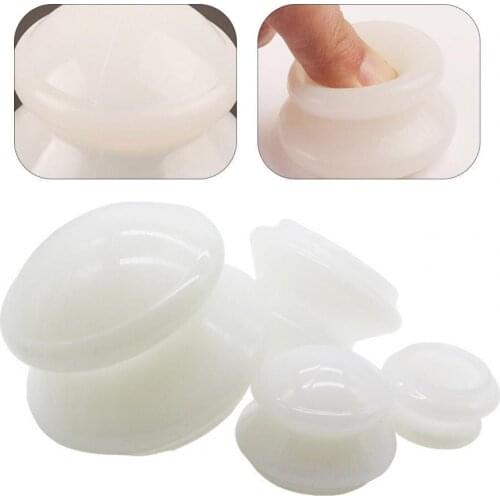 4Pcs Vacuum Cupping Cup Anti Cellulite Relieving Muscle Pain Massage Tool Body Moisture Absorber Silicone Suction Cup Therapy
