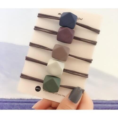 5pcs/lot Women Fashion Elastic Hair Bands Headband Colorful Rubber Bands Scrunchie Ponytail Holder Fashion Hair Accessories