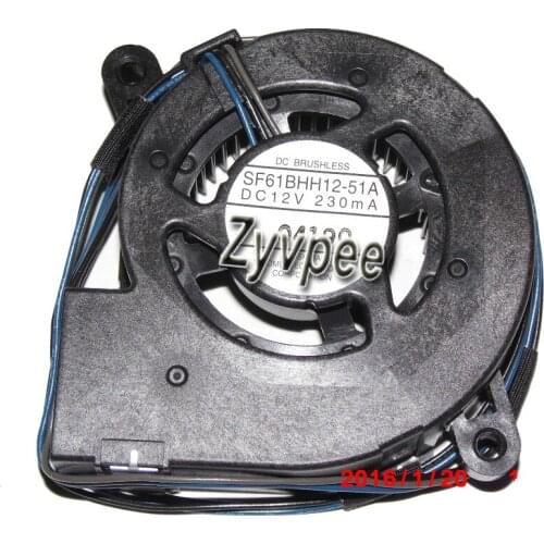 6CM SF61BHH12-51A 12V 230mA 3 Wires 3 Pins Projector Blower cpu Fan