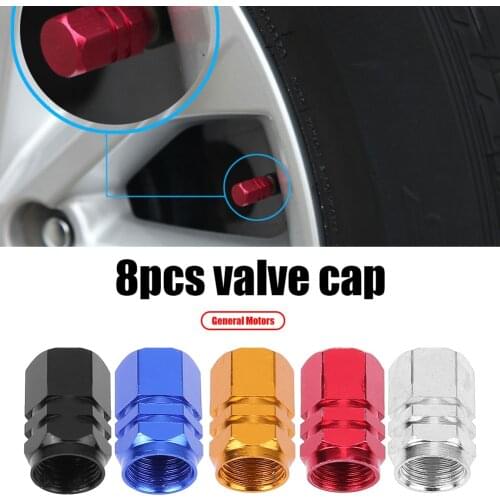 8pcs Car Wheel Tire Valve Stem Caps Aluminum Alloy Dust Covers for Automobile Motorcycle Truck Bike