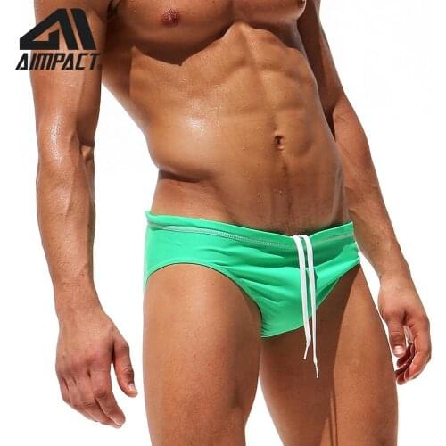 Aimpact Sexy Men Swim Briefs Fashion Bikini Man Bathsuit Surf Beach Water Swimming Briefs Beachwears AM8227