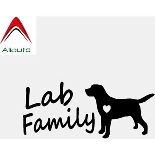 Aliauto Creative Car Sticker Lab Family Labrador Mom Dog Vinyl Labradoodle Gift Black/Silver Accessories PVC Decal,13cm*6cm