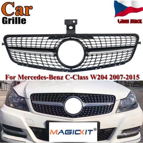 MagicKit AMG Diamond Grille For Mercedes W204 C Class Saloon Estate Coupe 2007-2013 Black