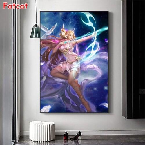 Diamond Painting 12 Zodiac Constellation Cross Stitch Diamond Embroidery Full Rhinestone Picture Sagittarius Girl Mosaic PP1590