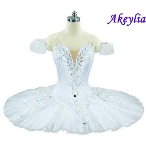 White Swan Lake Classical Performance Paltter Tutu Women Hard Tulle Professional Ballet pancake Tutu Stage Costume Dress Girls