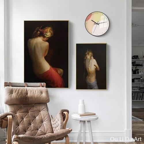 No frame realist nude sexy girl woman art prints poster canvas printings oil painting printed on canvas home wall decor pictures