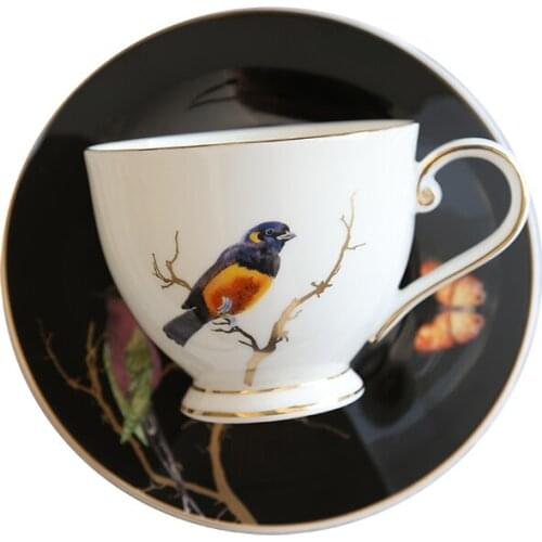 British Coffee Cup Afternoon Tea Set Creative Flower China Bone Porcelain Tea Cup Ceramic Home Fancy Tea and Coffee Sets AA60BD