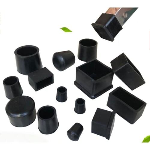 Black Square Rubber Feet Pad 15x30mm 20x20mm-50x50mm Protection Gasket Dust Seal End Cover Caps For Pipe Bolt Furniture