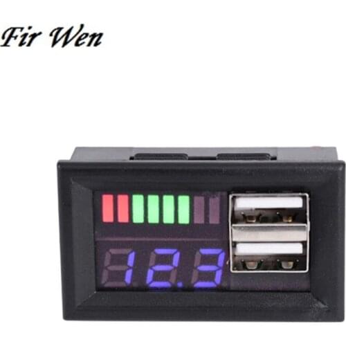 Blue LED Digital Display Voltmeter Mini Voltage Meter Volt Tester Panel For DC 12V Cars Motorcycles Vehicles USB 5V2A output
