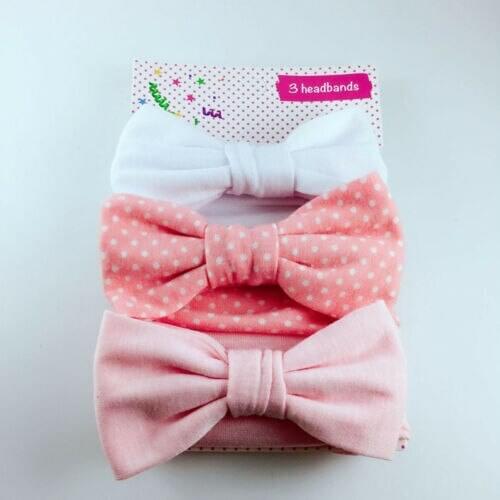 For 3PCS/Set Bow Headband Elastic Hair Band Baby Girls Kids Hair Accessories Set