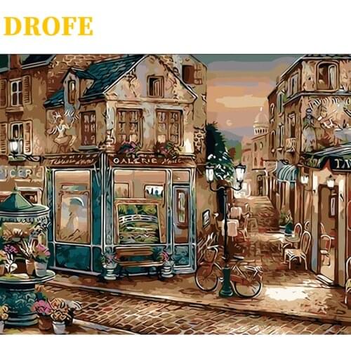 DROFE DIY Frame Painting By Numbers Wooden Frame 40x50cm Combination Unique Gift Wall Art Picture Artworks Home Decor