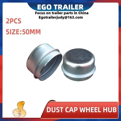 EgoTrailer 2pcs Replacement 50mm Metal Dust Cap Wheel Hub Trailer Bearing Dust Grease Cover