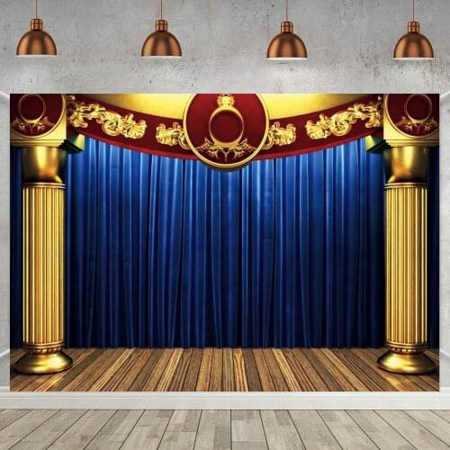 Royal Blue Curtain Graduation Party Host Stage Show Kids Birthday Backdrop Photography Newborn Baby Shower Photo Backgounds