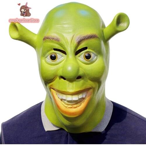 Halloween Horror Latex Shrek Mask Masquerade Movie Theme Head Cover Explosion Manufacturer Wholesale Spot