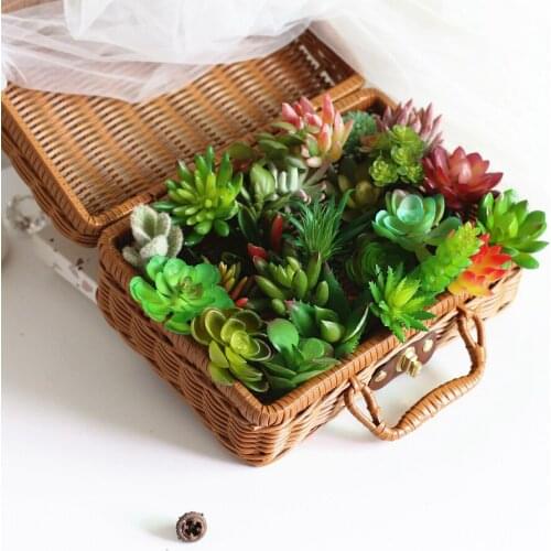 Simulation Succulent Flower Head Small Mini Flower Arrangement Accessories Fake Succulent Plastic Flower Decoration