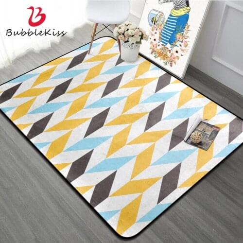 Bubble Kiss Geometric Pattern Carpet Nordic Style Living Room Decoration Rug Yellow Blue Mosaic Carpet Modern Kids Decor Boy Rug