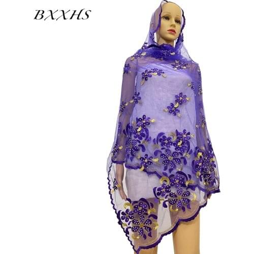 Muslim Women Beautiful Small Scarf Ramadan Turban Woman Fashion Embroidered Shawl Comfortable Soft 200 * 100 cm Islamic Hijab