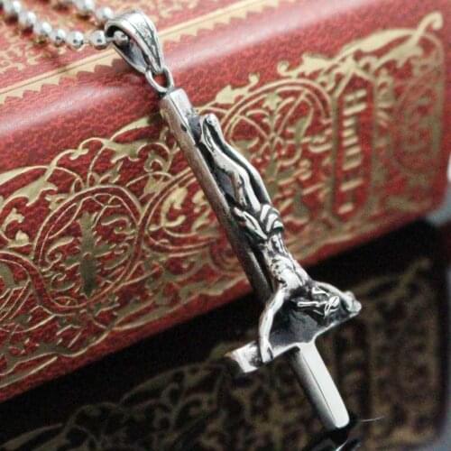 Stainless Steel Satan Inverted Cross Pendant Necklace Devil Lucifer Satanic Jewelry High Quality Fashion Jewelry