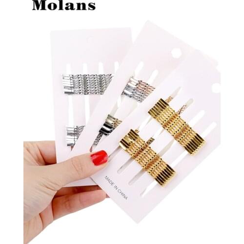 MOLANS 1 Set(16Pc) Bobby Pins for Women Girls Hair Clips Metal Wave Hairgrip Barrette Hairclip Fashion Hair Accessories