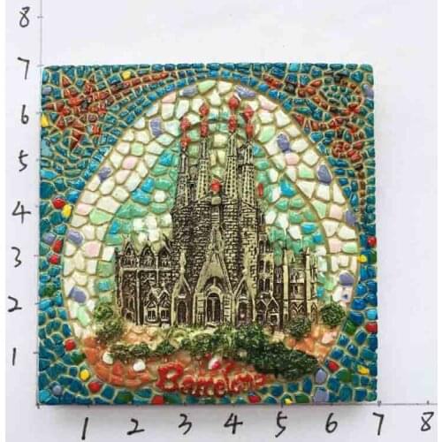 European Barcelona Holy Family Church mosaic with ceremonys Fridge Magnets