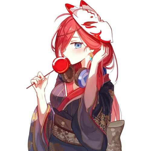 Cute Anime Girl Nakano Miku Stickers for The Quintessential Quintuplets Vinyl Decal Windshield Bumper Motorcycle Helmet Decal