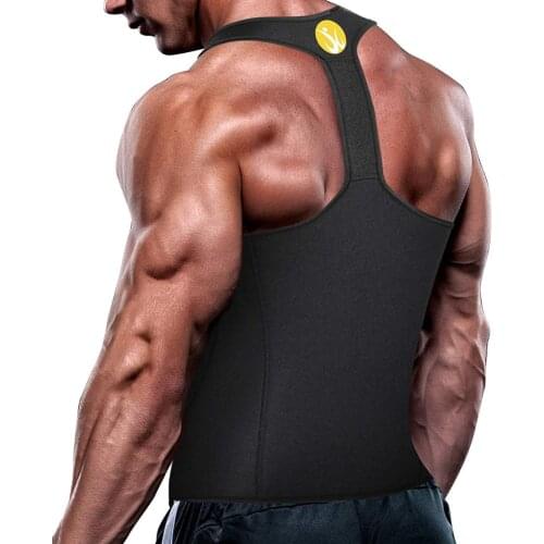 Neoprene Sauna Waist Trainer Vest For Men Weight Loss Sweat Vest Double Tummy Control Trimmer Belts Workout Upper Body Shaper